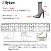 Venda Quente Eilyken New Design Cristal Rhinestone Malha Stretch Tecido Sock Botas Moda PVC Transparente Pontilhado Toe Tênis Sexy High Saltos