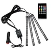 4 em 1 48 Led 22cm Multicolor música + controle remoto Carro flexível LED Strip Lights Interior Decorativo Ambiente Lâmpada Neon LED Luz sem fio