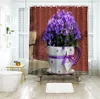 Flower Pattern 3d Blue Rose White Gardenia Shower Curtains Beauty Bathroom Curtain Thicken Waterproof Thickened Bath Curtain T200711