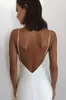 Simple Beach Mermaid Wedding Dresses 2021 Sexy Spaghetti Straps Open Back Boho Country Bridal Gowns Sweep Train robes de mariée AL7661