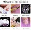 Nail Art Kits 6Pcs/Set Acrylic Extension Trial Kit Powder Liquid Monomer Carved Tools For Gel Polish Manicure Beginner