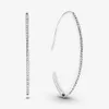 100% 925 Sterling Silver Oval Sparkle Hoop Kolczyki Moda Kobiety Wesele Biżuteria Akcesoria do prezentu