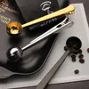 2020 Cucchiai Creatività Cucchiaio dosatore per caffè in acciaio inossidabile con clip di tenuta Cucchiaio dosatore in metallo con bilancia da cucina