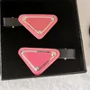 New Arrival Triangel Hair Clip with Stamp 4 Colors Women Letter Triangle Barrettes Fashion Hair Accessories for Gift