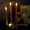 8PCS Advent Candles Warm White LED Window Candle Flameless Flicker Remote Timer Christmas New Year Decor Pink Wedding Candle H12227238567