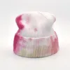 Hot Sale Beanie Vinter för Kvinnor Män Virka Skullies Hat Tie Dye Hat Unisex Höst Strikkad Mössor Keps Vildtillbehör