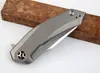 High End 0095 TC4 Titanium Legering Kogellager Flipper Vouwmes D2 Satijn Afwerking Blade EDC Pocket Knives Survival Tactical Gear