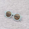 Mooie kinderen moderne ronde zonnebril pure kleuren mode ronde montuur zonnebrillen groothandel