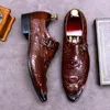 Ręcznie robiony krokodyl zima Nowy mężczyzna 2020 brytyjska skórzana sukienka biznesowa mężczyźni plus size Formalne buty 61
