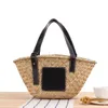 Shoppingväskor Handgjorda vävda halmkorg Damer Designerhandväskor Bohemian Rattan Beach for Shoulder Wicker Shopper Tote 220303