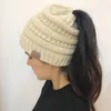 Высококачественные женские вязаные шляпы растягивающие плетения зима хранят теплые раскол шерстяные шапки