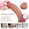 NXY Dildos Consolador De Silicona Suave Para Mujer Pene Con Sensacin Piel Ventosa Manos Libres 220111