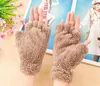 Claw Paw Plush Mittens Short Fingerless Half Finger Gloves home Bear Cat PlushPawsClaws Fingers Glove Soft HalfGloves WQ17-WLL