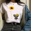 Damska koszulka Graficzna Kreskówka Słoń Panda Krótki Rękaw Słodkie Damskie Ladies Harajuku Tee Top Kobiety