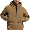 Mężczyźni US Winter Thermal Fleece Tactical Jacket Outdoor Sports Płaszcz z kapturem Militar Softshell Piesze wycieczki Outdoor Army Jackets
