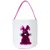 Easter Egg Basket Holiday Rabbit Bunny Storage Bags Cute Sequin Canvas Kids Girls Boys Gift Carry Eggs Candy Bags