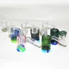 Narguilé verre cendrier avec récipient en silicone 14mm 18mm cendriers pour plate-forme pétrolière en verre bongs conduite d'eau