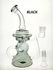 Hookah Recycler Oil Rig Bubbler Bongs 8,5 tum höjd och skiva perc med 14 mm glasskål 320 g vikt 3 färger BU066