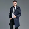 Fashion- Spring autumn trench coat men design commercial double breasted long coat men black khaki blue plus size S - 9XL