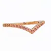 المجوهرات الجمالية الخالدة رغبة متألقة الوردي الماس المحيط مصمم باندورا خواتم للنساء الرجال زوجين البنصر مجموعات عيد هدايا عيد الحب 186316C02