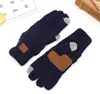 CC Knitting Touch Screen Glove Kapacitiva handskar CC Dam Vinter Varma Ull Handskar Antisladd Stickade Telefingrar Touch Unisex Screen Skidåkning