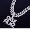 Med 20 mm kubansk kedja Anpassad namn Small Letters Chain Pendant Necklace For Men Zircon Hip Hop Jewelry3070459