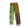 Uncoledonjm Lattice Patchwork Hip Hop Harajuku Casual Pants High Street Design Ins Fashion Men Trousers T2A002 201110