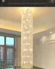 American Modern Long K9 Crystal Chandeliers LED Light European Villa Loft Chandelier Lights Fixture Stairway Home Indoor Lighting Height900cm 700cm 500cm 300cm