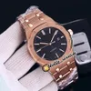 Nouveau 41mm 15400OR.OO.1220OR.02 15400 Miyota 8215 Montre automatique pour homme Cadran blanc Texture Bracelet en acier or rose Montres de luxe Hello_Watch