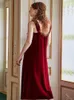 Robe Set Women Red Morning Gown Autunno Inverno Sleepwear Elegant Lady Romantic Nightgown1