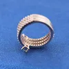 Anello in argento sterling 925 placcato oro rosa con tripla spirale a fascia, gioielli adatti, fidanzamento, amanti del matrimonio, anello di moda per le donne7677147