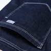 Зимний бизнес джинсы Casaul Men Straight Prest Fit Brand теплые густые мужские джинсы синие черные длинные брюки мужской размер 35 40 42 44 201123