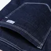 Vinterföretag casaul jeans män rak stretch fit varumärke varm tjock man jeans blå svart långa byxor manlig storlek 35 40 42 44 201123