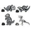 Cartoon Skull Dinosaur Skeleton Brooch épingles 12pcs Ensemble de peinture en émail en alliage animal drôle Men039