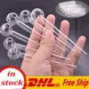 Billigaste 100mm (4 tum) Klar glasolja Brännare Vattenrör Bubbler Pyrex Oljebrännare Rör Rök Tillbehör DHL Gratis