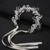 KMVEXO oro hoja de plata nupcial tocado tiara boda accesorios para el cabello vid cristal perla diademas joyería del pelo para la novia Y200409