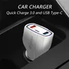 Chargeur de voiture 35W 7A 3 ports Type C et chargeur USB QC 3.0 avec technologie Qualcomm Quick Charge 3.0 pour téléphone portable GPS Power Bank Tablet