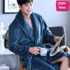 Vêtements de nuit pour hommes hiver robes de nuit pyjamas sexe haut homme imprimé Dragon ceinture longue Robe flanelle chaud Homewear grande taille Pis209u