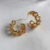 Minimalistisk guldfärgörhängen metall stor cirkel charm geometriska runda stora örhängen för kvinnor tjej bröllopsfest smycken
