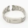 20mm 904L klockband i rostfritt stål för passform Role-X Submariner Silver Special Arc End handledsrem Armband Herr Fjärilsspänne