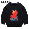 Sweats à capuche pour enfants Enfants The Sesame Street Elmo Catoon Sweatshirts Bébé Coton Pull Tops Filles Garçons Automne Vêtements LJ201216