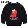 Children's Hoodies Kids The Sesame Street Elmo Catoon Sweatshirts Baby Cotton Pullover Tops Girls Boys Autumn Clothes LJ201216