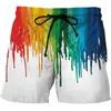 Pantaloncini da corsa CKAHSBI Mens Colorful Painting Stampa Elastico in vita Short Jogging Gym Sports Plus Size S-6XL