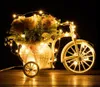 Fairy 2m 3m batteridriven LED koppar trådsträng lampor för bröllop julkrans festival fest hem dekoration lampa