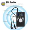 Hanrongda portátil mini fm rádio receptor LED tela digital processamento de sinal de modulação de freqüência com fone de ouvido HRD-102