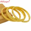 Adixyn MIX 3PCS/LOTS Dubai bangles for Women 24K Gold Color Bracelets Jewelry Indian Arab African Wedding Party Gifts N07012 B1205