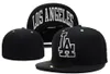 Hela Men039S toppkvalitet LA Royal Blue Fitted Hat Flat Brim Embroiered Logo Fans Baseball Hats storlek LA On Field Full Close367190