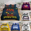 3D Bedding Set for Boys Twin Comforter Cover Duvet Kids Colorful Action Buttons Printed Quilt Soft Microfiber Bedspr 201127