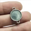 100pcs two-sided Cabochon base 12mm Inner Size Connector Charms Pendants For Jewelry Making Bracelet Necklace Earrings 21*15mm DH0847