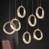 Revolving Staircase Long Pendant Lamps Postmodern Light Luxury Living Room Creative Ring Villa Duplex Dining Room Lighting